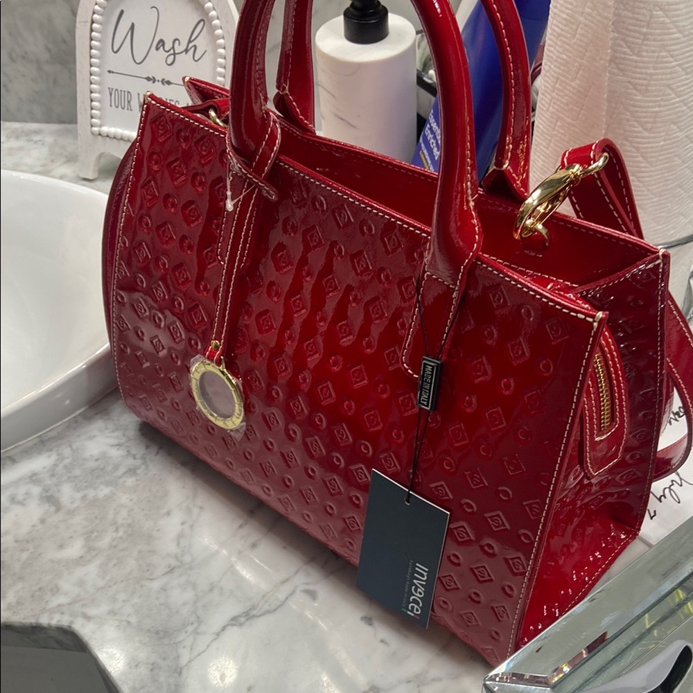 Red Patent Leather Handbag
